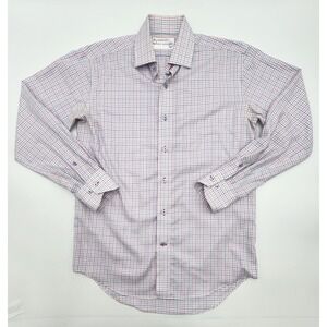 Lorenzo Uomo Men's Long Sleeve Button Up Perfect Blue Dress Shirt Size 15 32/33